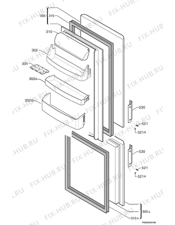 Взрыв-схема холодильника Aeg Electrolux S70300KG - Схема узла Door 003